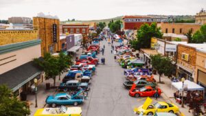 Downtown Evanston Wy, during the annual Car Show