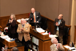 Senators applauding on the floor